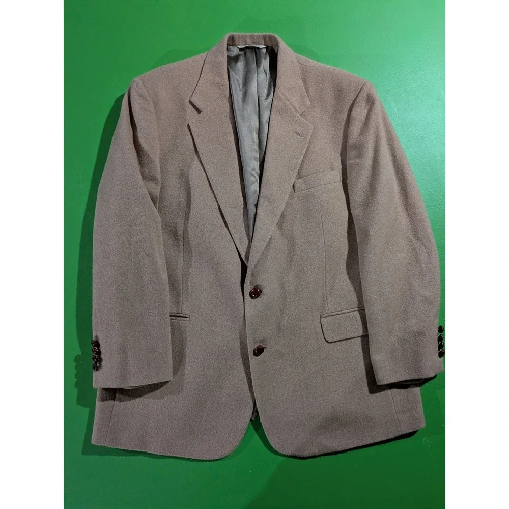 Vintage Evan Picone For ZCMI Camel Hair Blazer Down Tan Men's 44